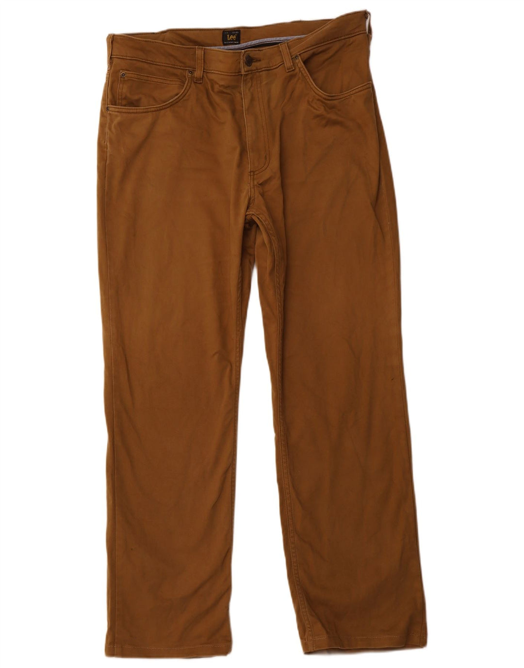LEE Pantalones informales rectos Brooklyn para hombre W36 L30 Algodón marrón