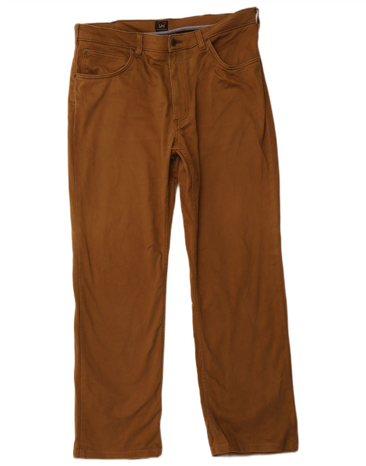 LEE Pantalones informales rectos Brooklyn para hombre W36 L30 Algodón marrón