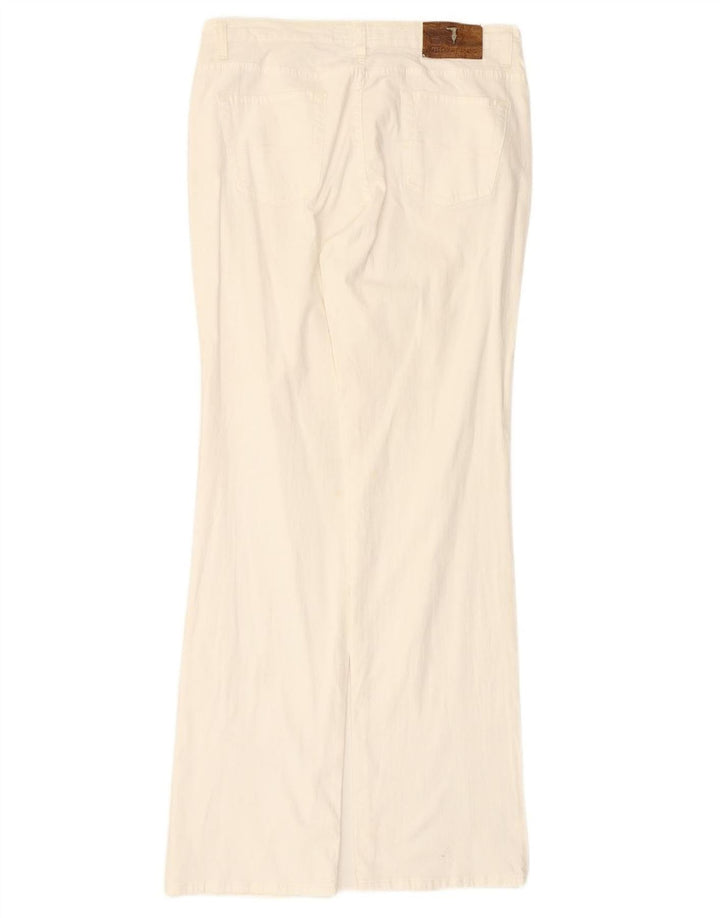 TRUSSARDI Pantalones casuales rectos para hombre IT 47 Small W31 L33 Algodón blanco