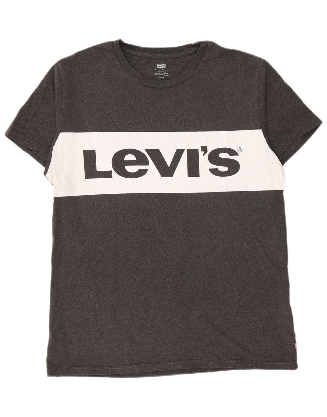 Levi's Camiseta gráfica para hombre Top grande de algodón con bloques de color gris
