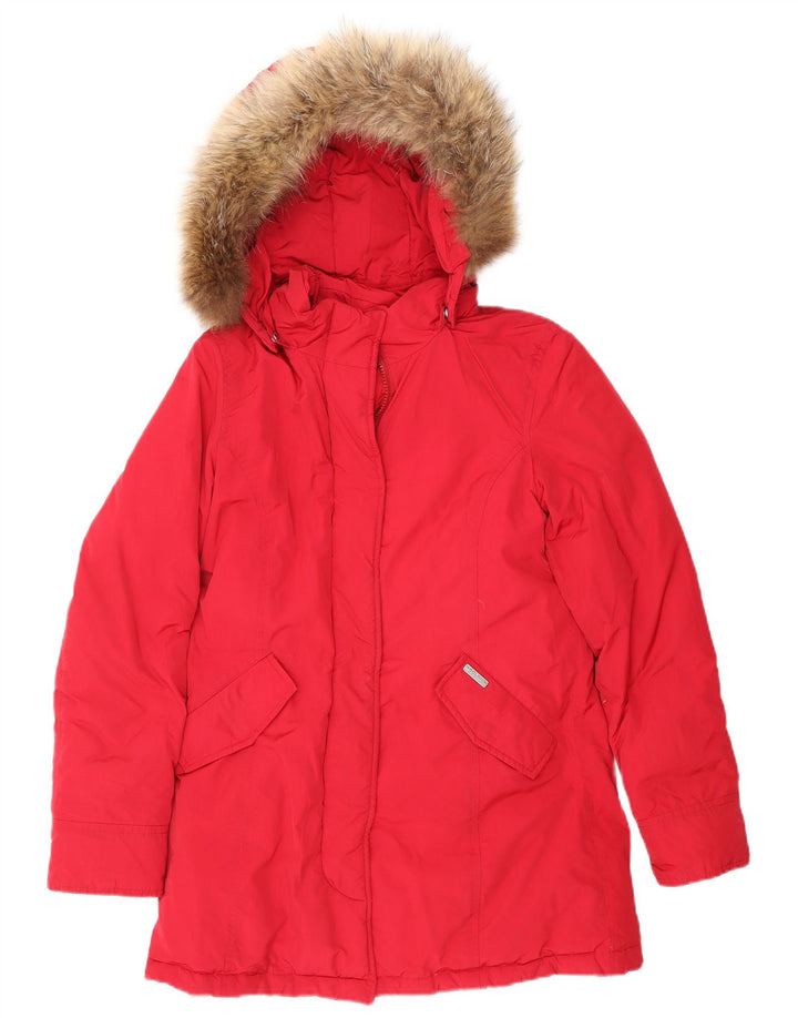 Woolrich Abrigo cortavientos con capucha para niña 13-14 años Rojo