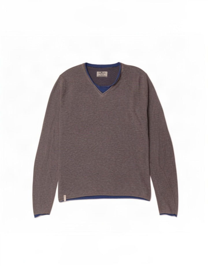 Fred Mello Jersey Con Cuello En V Para Hombre Gris Medio