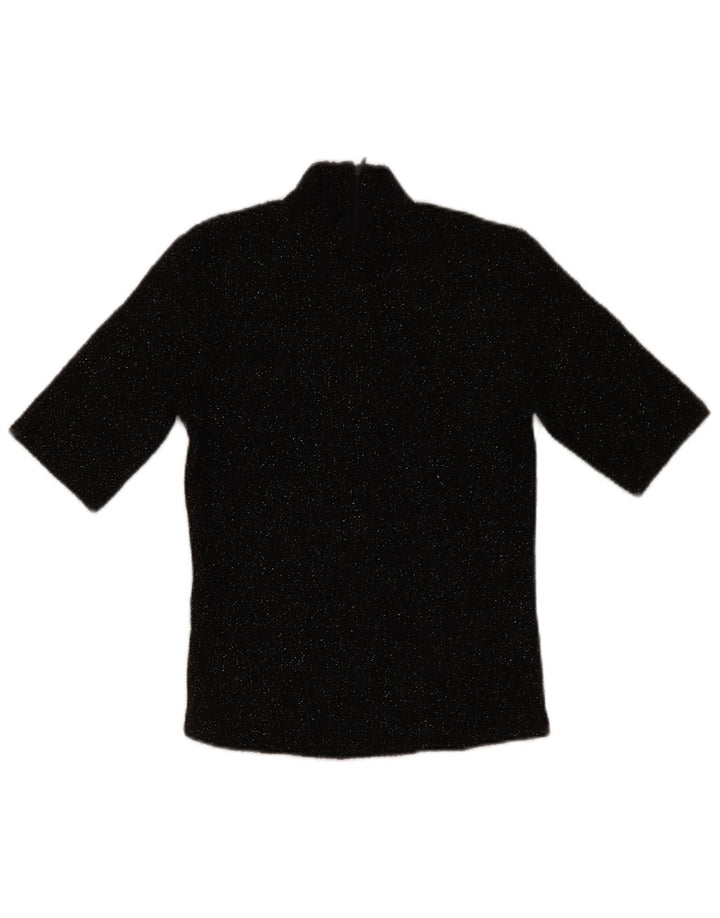 Zara Blusa para mujer Top UK 10 Small Poliéster moteado negro