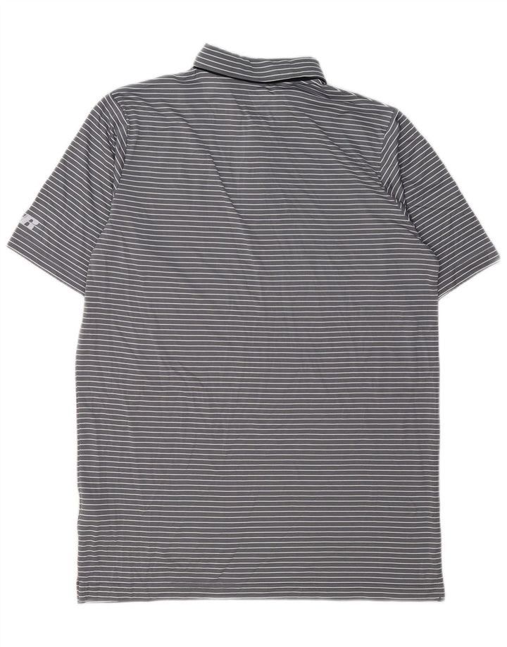 RUSSELL ATHLETIC Polo Hombre UK 38/40 Poliéster Rayas Gris Medio