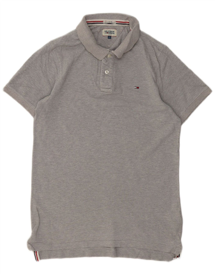 TOMMY HILFIGER Polo para hombre Grande Gris Algodón