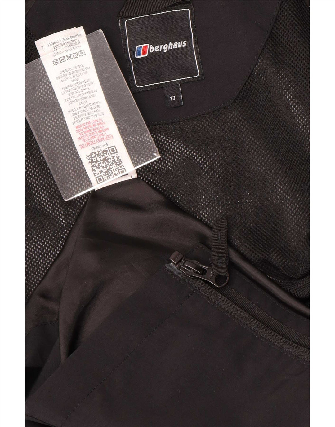 Berghaus Chubasquero con capucha para niño 12-13 años Negro Poliéster