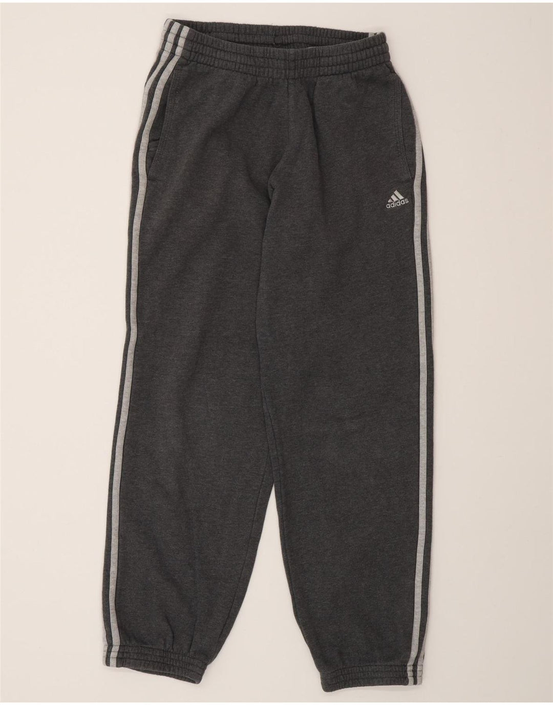 Adidas Hombre Pantalones De Chándal Joggers Pequeño Gris Algodón