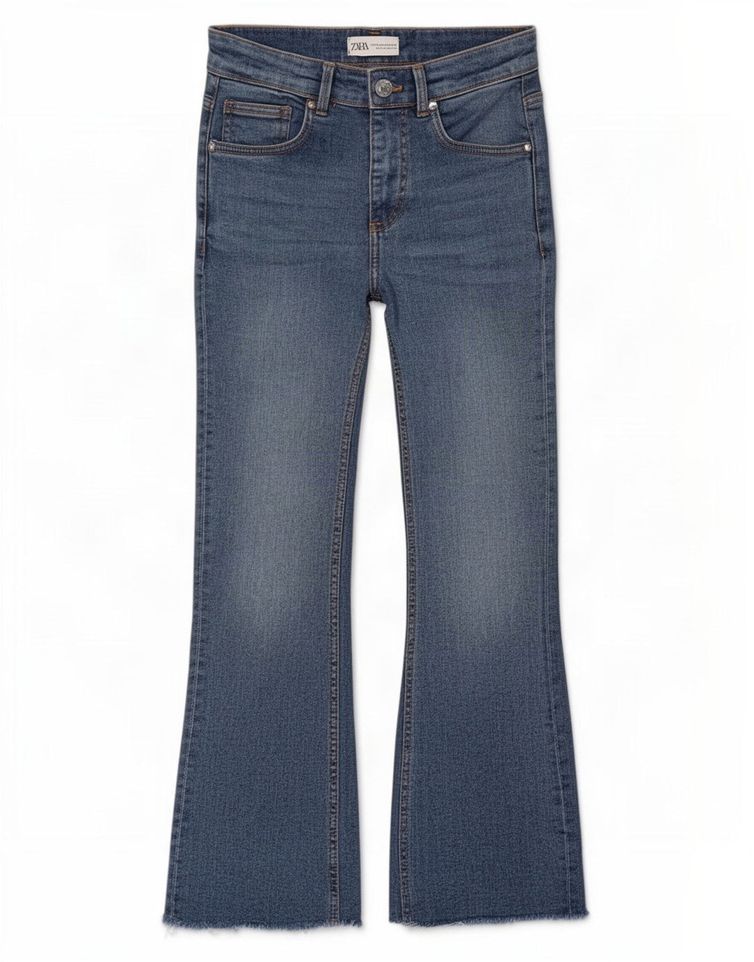 Zara Vaqueros Acampanados Mujer EU 36 XS W26 L25 Azul