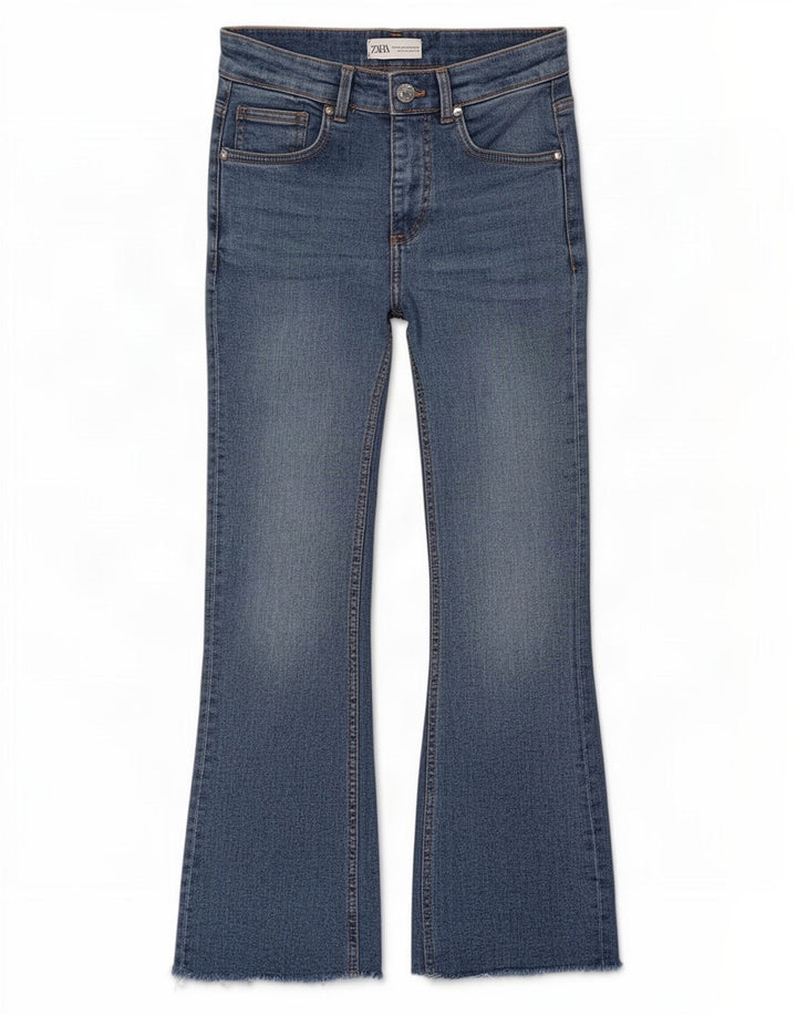 Zara Vaqueros Acampanados Mujer EU 36 XS W26 L25 Azul