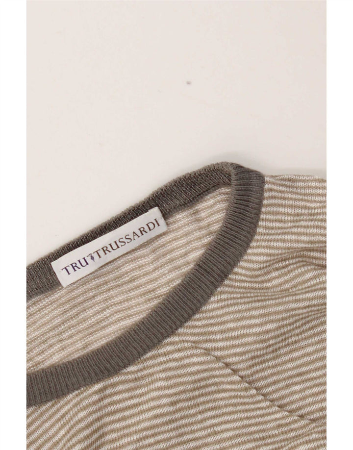 Trussardi Jersey De Cuello Redondo Para Hombre Gris Argyle/Diamante Grande