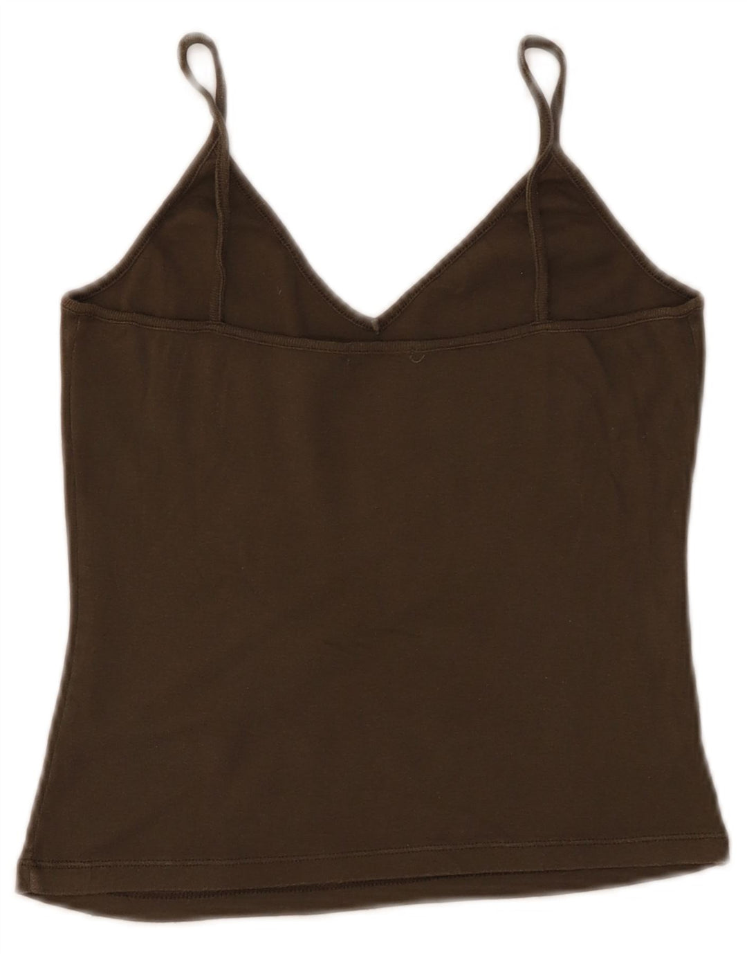 BENETTON Top corto de tirantes para mujer UK 4 XS Caqui