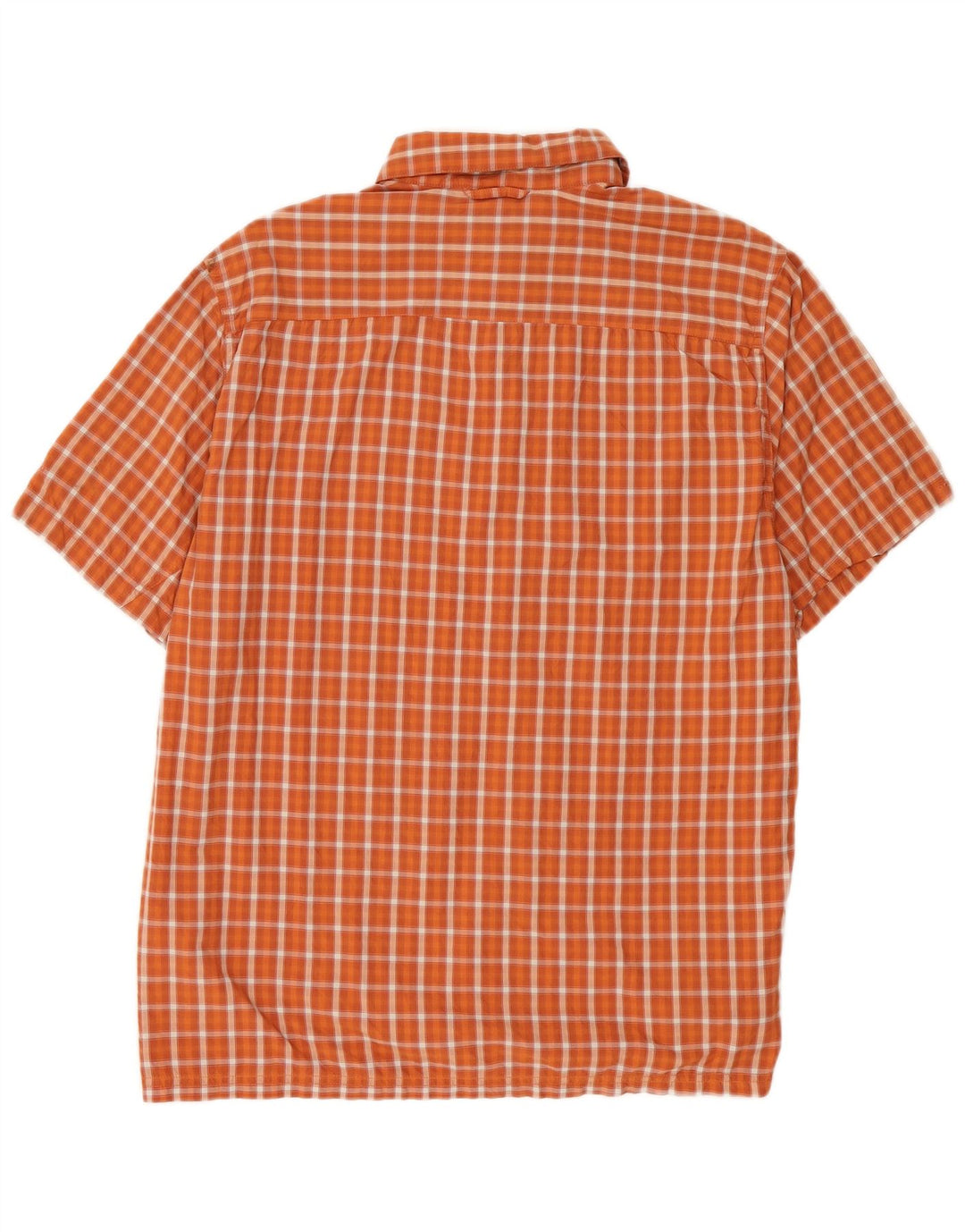 Columbia Camisa De Manga Corta Para Hombre Nylon A Cuadros Naranja Grande