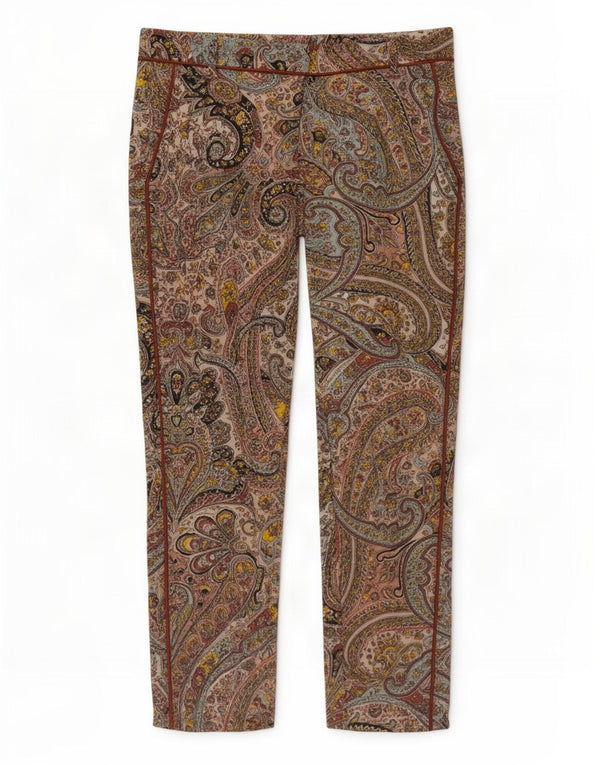 Pantalones cortos ajustados para mujer Sisley IT 42 Medium W32 L26 Green Paisley