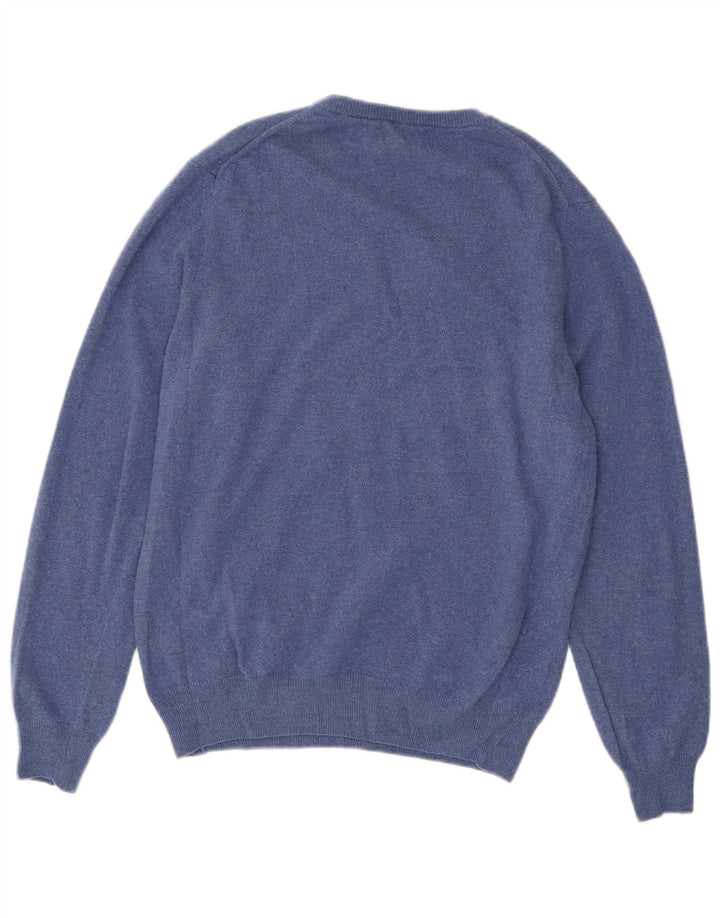 Gant Jersey Con Cuello En V De Lana Azul Medio |