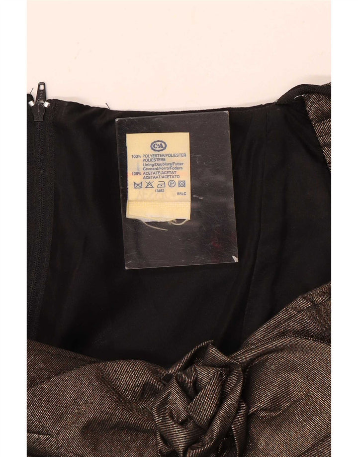 Yessica Vestido con hombros descubiertos para mujer EU 36 Pequeño Poliéster con bloques de color negro