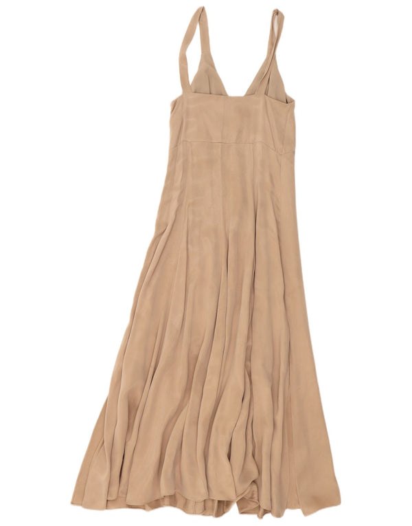 Massimo Dutti Maxi Vestido Sin Mangas Mujer EU 34 2XS Beige Poliéster