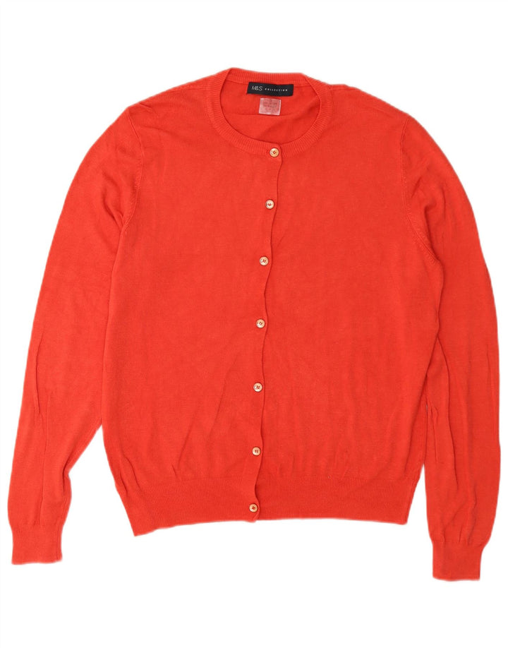 Marks & Spencer Suéter tipo cárdigan de ajuste regular para mujer Reino Unido 42 Algodón rojo mediano