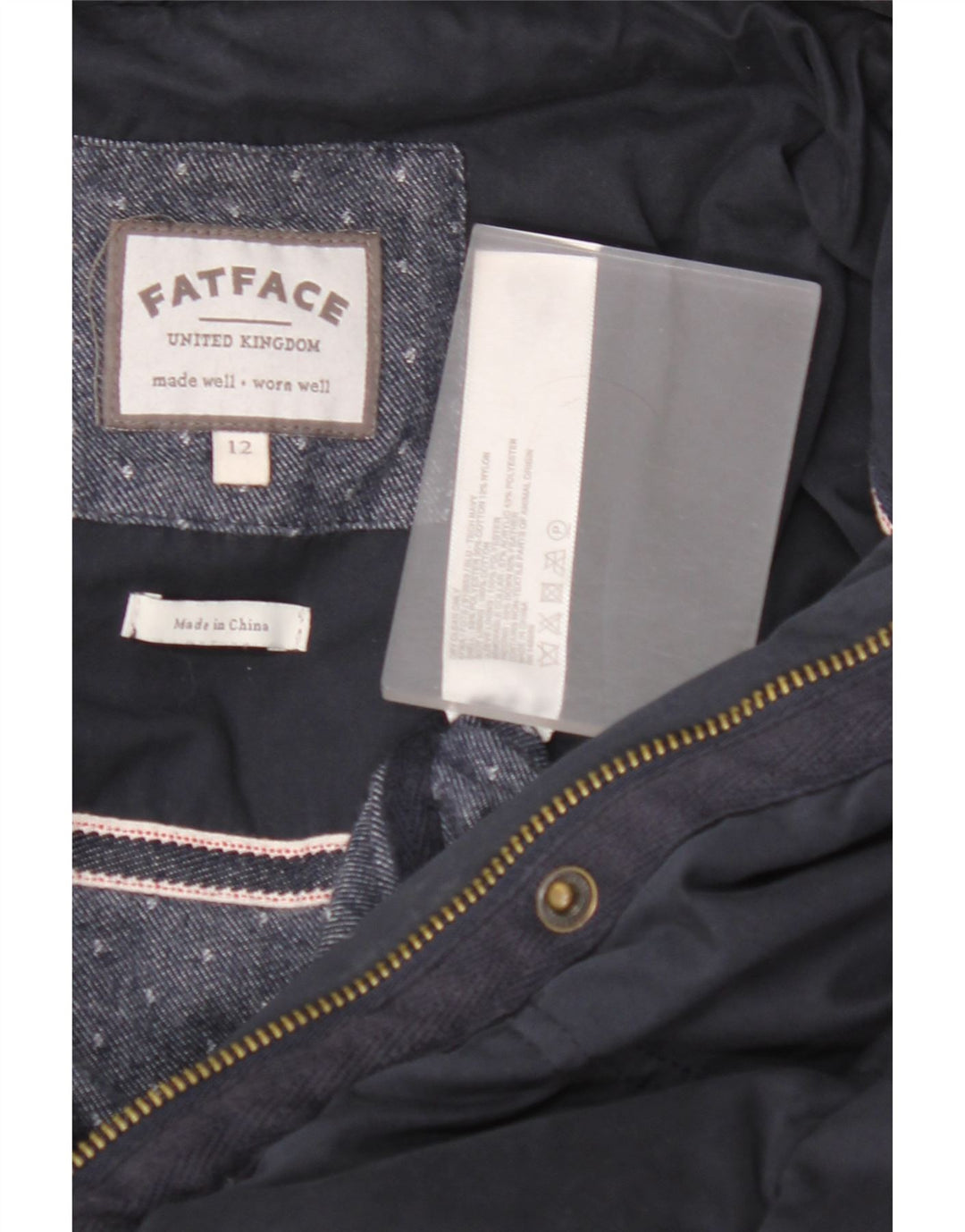 FAT FACE Chaqueta acolchada para mujer UK 40 Mediana Azul marino Poliéster