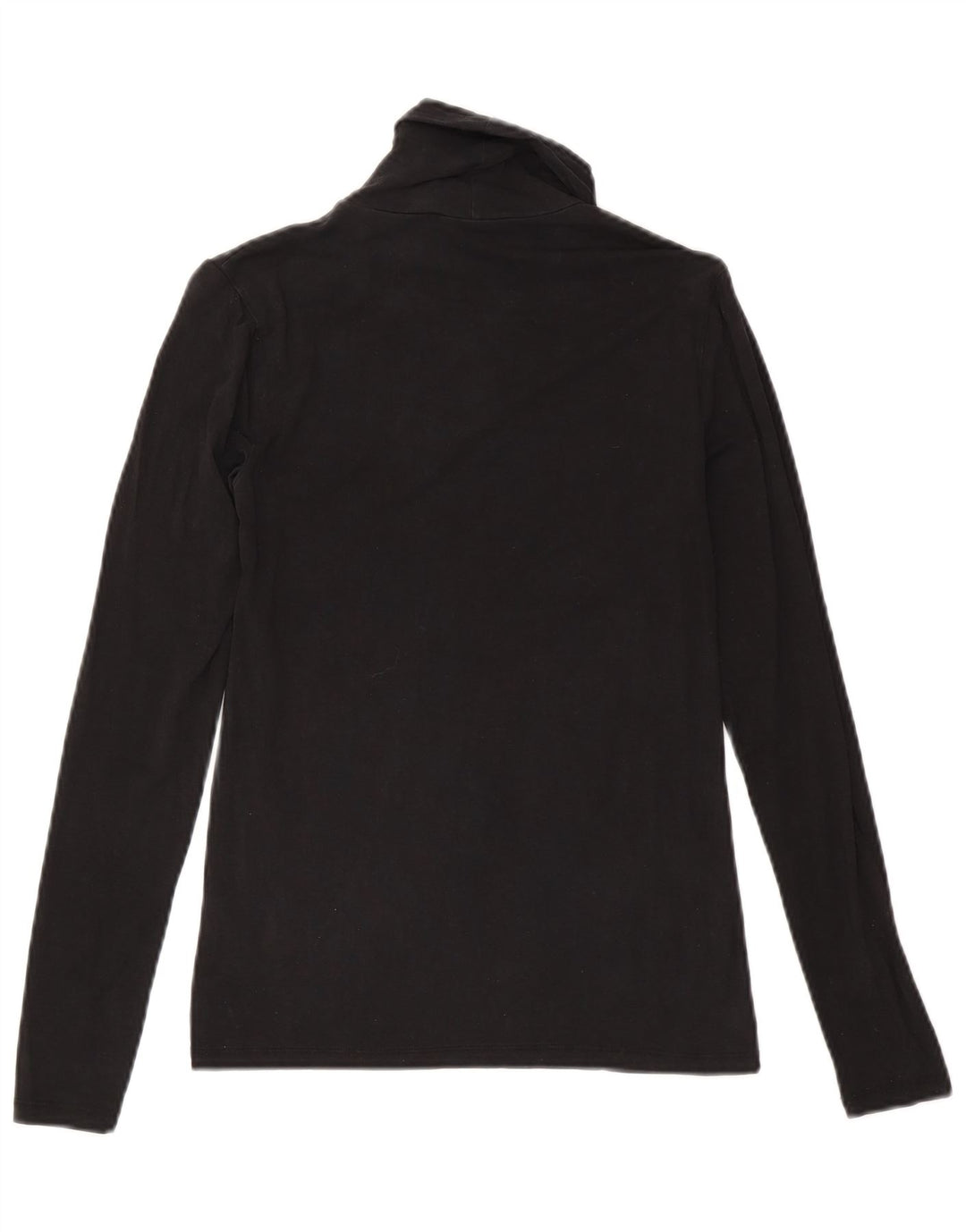 Massimo Dutti Top Mujer Manga Larga UK 8 Small Lyocell Negro