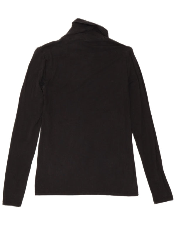 Massimo Dutti Top Mujer Manga Larga UK 8 Small Lyocell Negro
