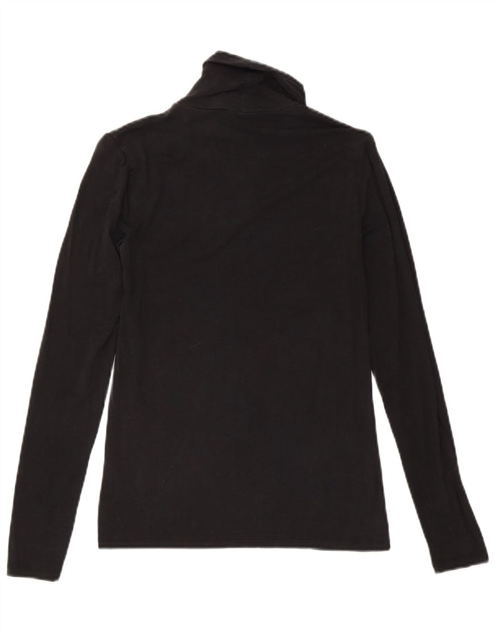 Massimo Dutti Top Mujer Manga Larga UK 8 Small Lyocell Negro