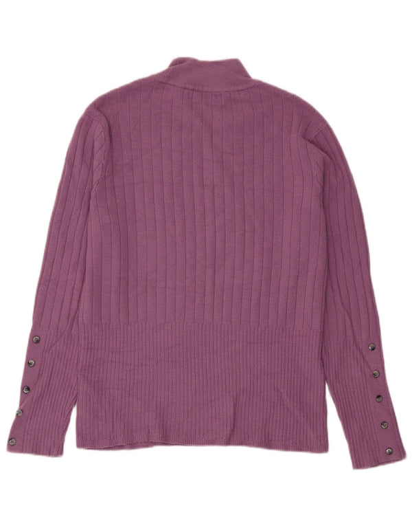 Marks & Spencer Jersey con cuello alto para mujer, talla 40, color morado mediano