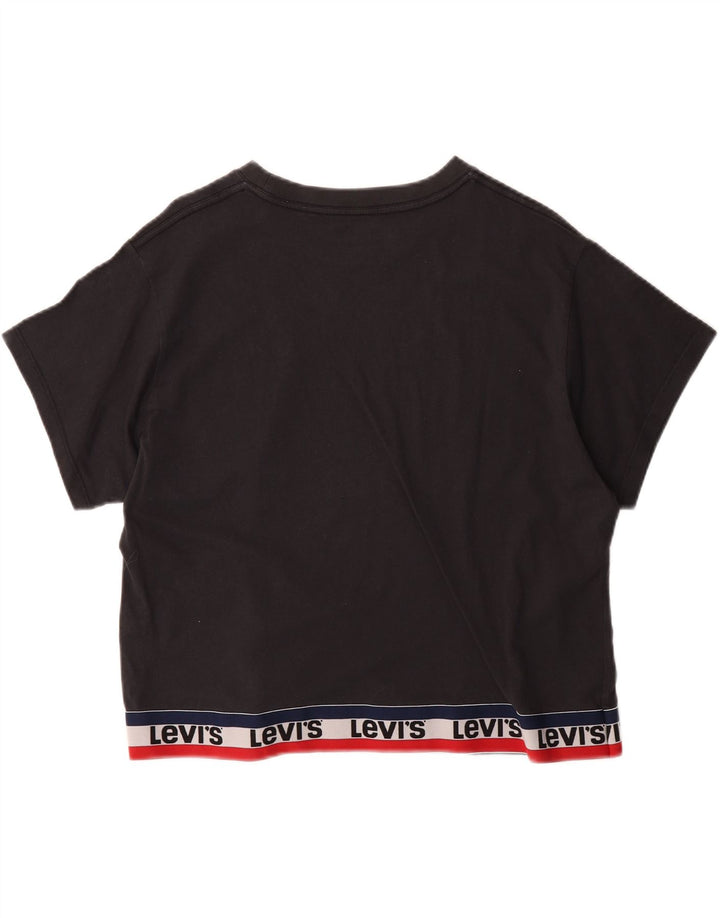 LEVI'S Womens Oversized Graphic T-Shirt Top UK 10 Small Black Vintage Levi's and Second-Hand Levi's from Messina Hembry 