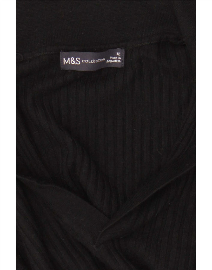 Marks & Spencer - Jersey corto con cuello tipo polo para mujer, talla 40, talla M, color negro