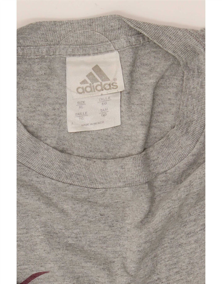 Adidas Hombre Gráfico Top Manga Larga XL Gris Algodón