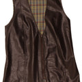 Vintage hombres cuero Gilet Reino Unido 38 cuero marrón medio