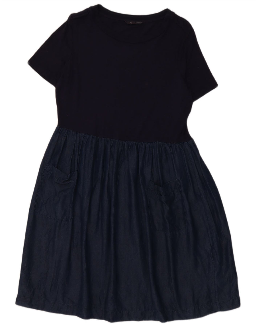 Marks & Spencer Vestido básico para mujer UK 42 Medium Azul marino Lyocell