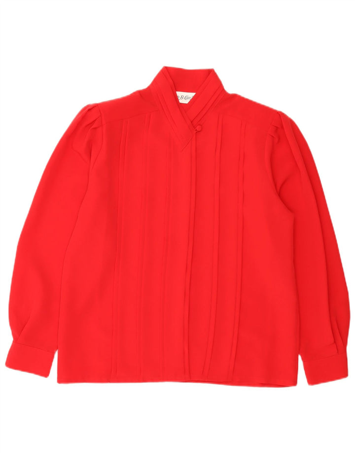 Yves St. Clair Petites Blusa para mujer US 8 Medio Rojo Poliéster