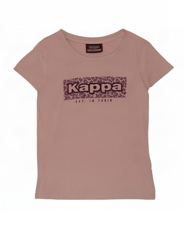 Kappa Camiseta gráfica para mujer Top UK 10 Small Pink Cotton