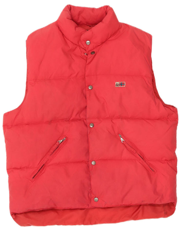 Napapijri Chaleco acolchado con gráfico geográfico para hombre UK 44 2XL Nylon rojo
