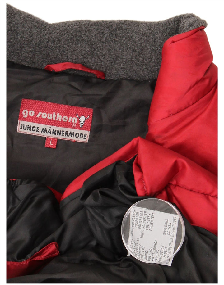 Chaleco acolchado Southern para hombre Reino Unido 40 Poliéster rojo grande
