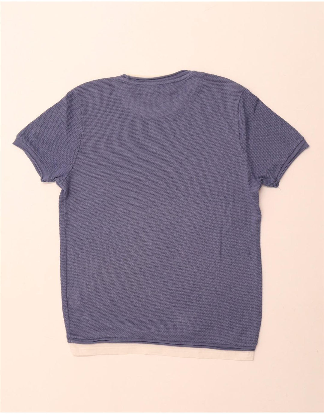 ZARA Hombre Camiseta Top Medium Azul Marino Algodón