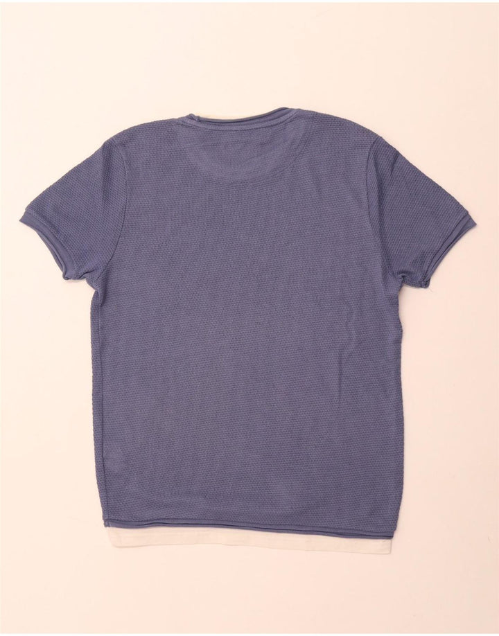 ZARA Hombre Camiseta Top Medium Azul Marino Algodón