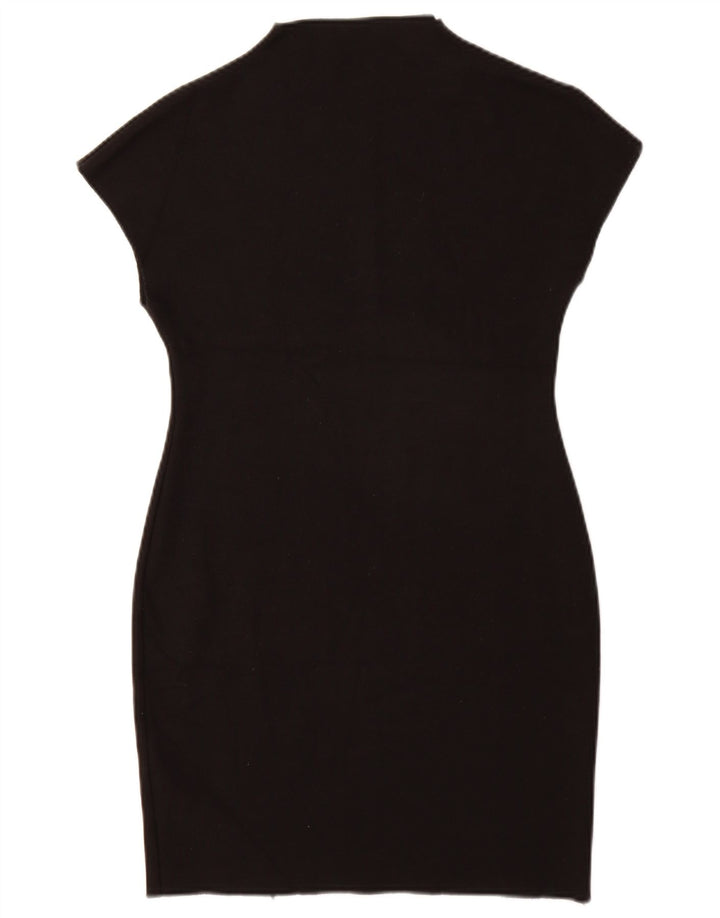 ZARA Womens Bodycon Dress UK 14 Large Black Viscose