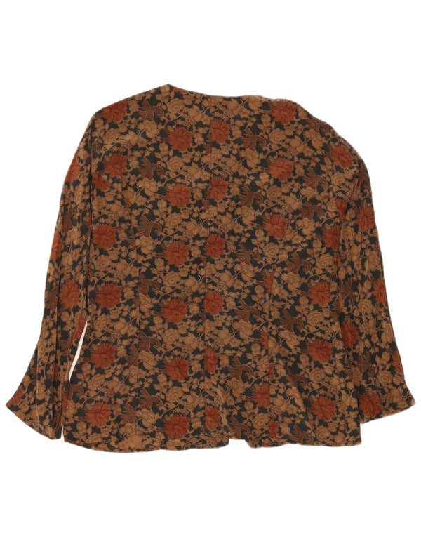 Peter Hadley Blusa para mujer IT 48 XL Seda floral marrón