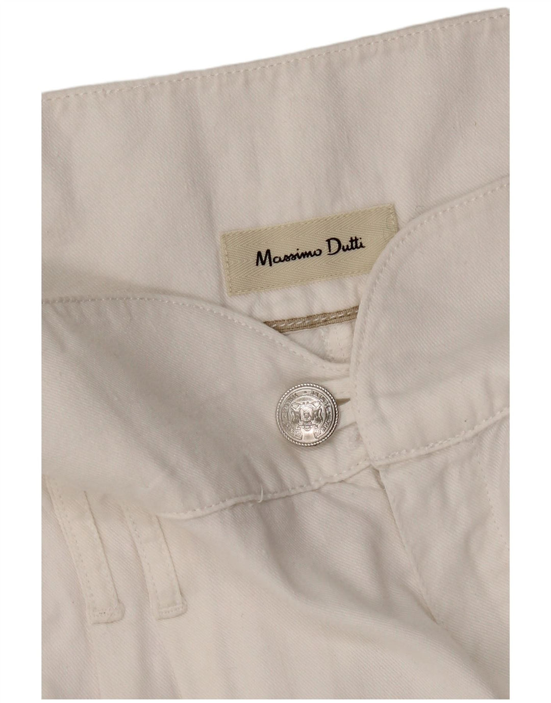 MASSIMO DUTTI Pantalón Chino Pegged Mujer W30 L27 Blanco