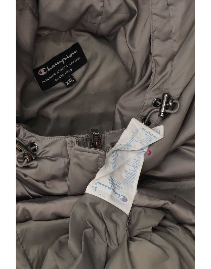 Champion Abrigo acolchado de lona con capucha para mujer UK 20 2XL Poliéster gris