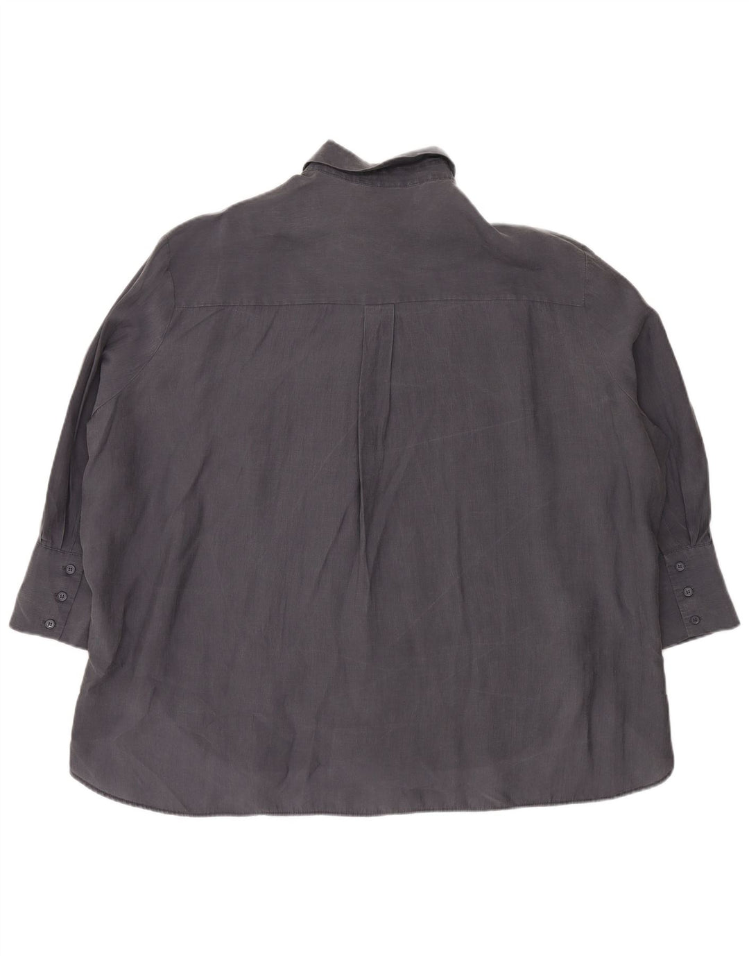 Zara Mujer Camisa Larga Extragrande UK 40 XL Azul Marino