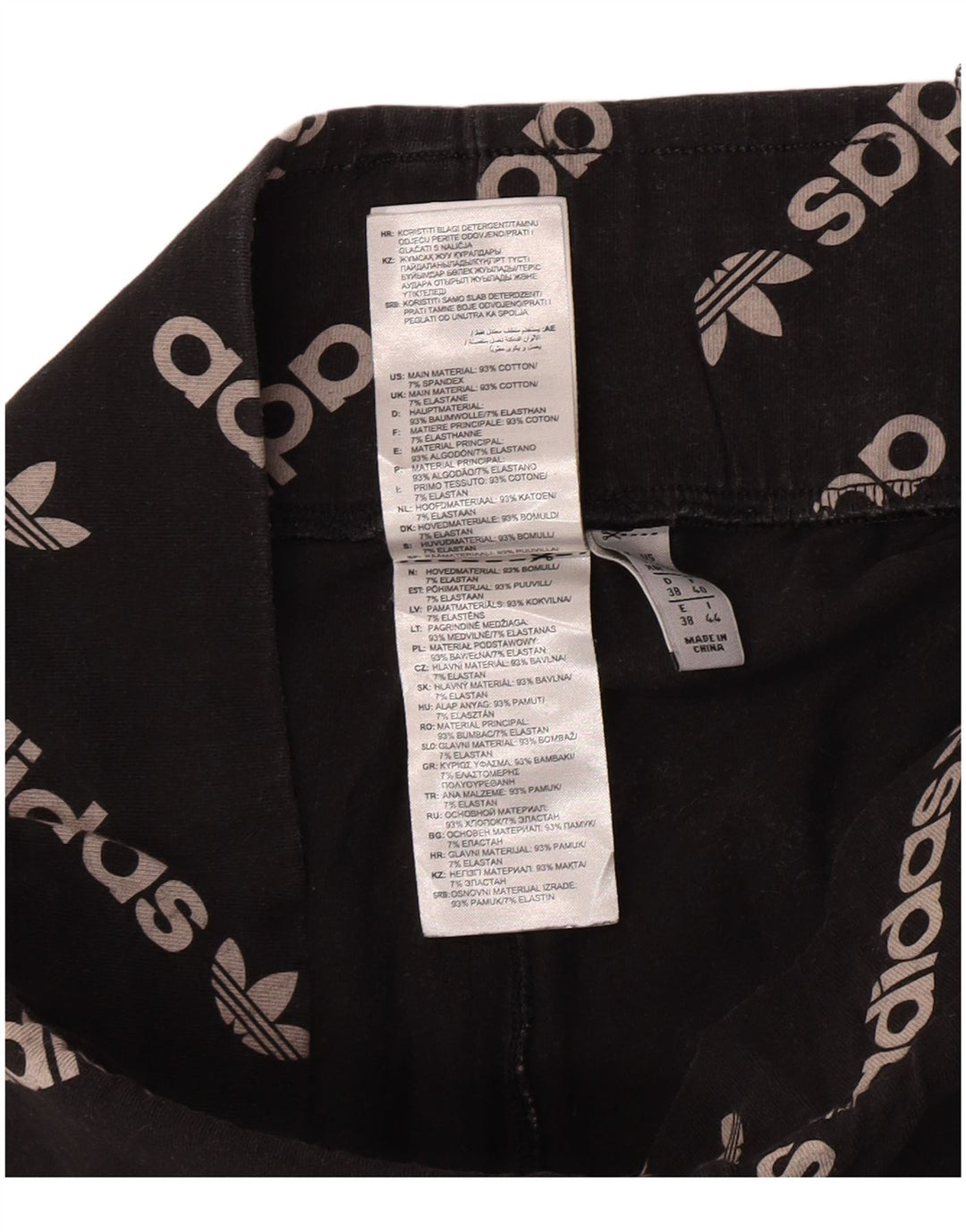 Adidas Leggings gráficos para mujer Reino Unido 12 Algodón negro mediano