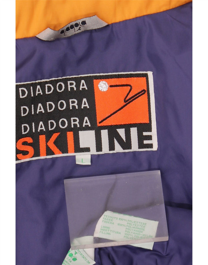 DIADORA Chaqueta de esquí para hombre UK 40 Large Azul Colorblock Poliéster