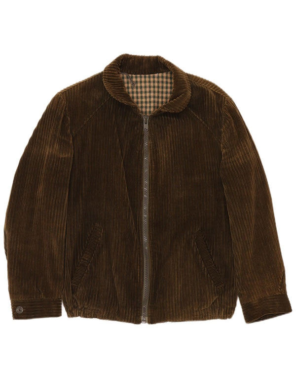 VINTAGE Chaqueta de pana para hombre Reino Unido 40 Algodón marrón grande