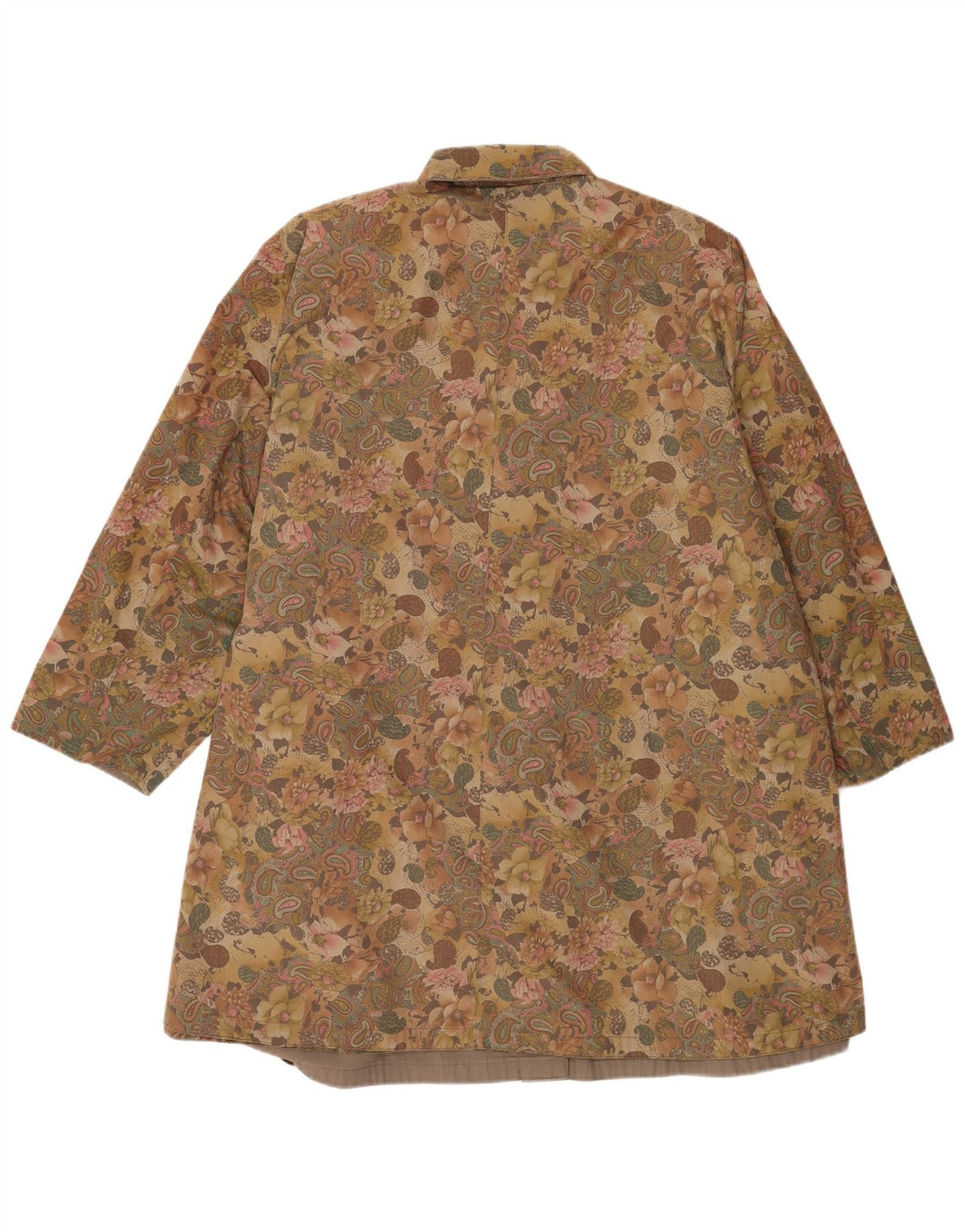 Vintage mujer reversible gabardina Reino Unido 20 2XL Beige