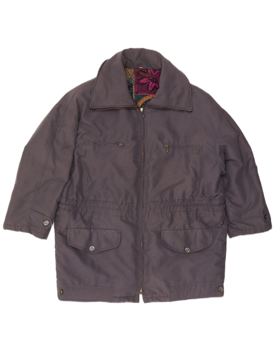 Vintage mujer chaqueta utilitaria Reino Unido 16 gris grande