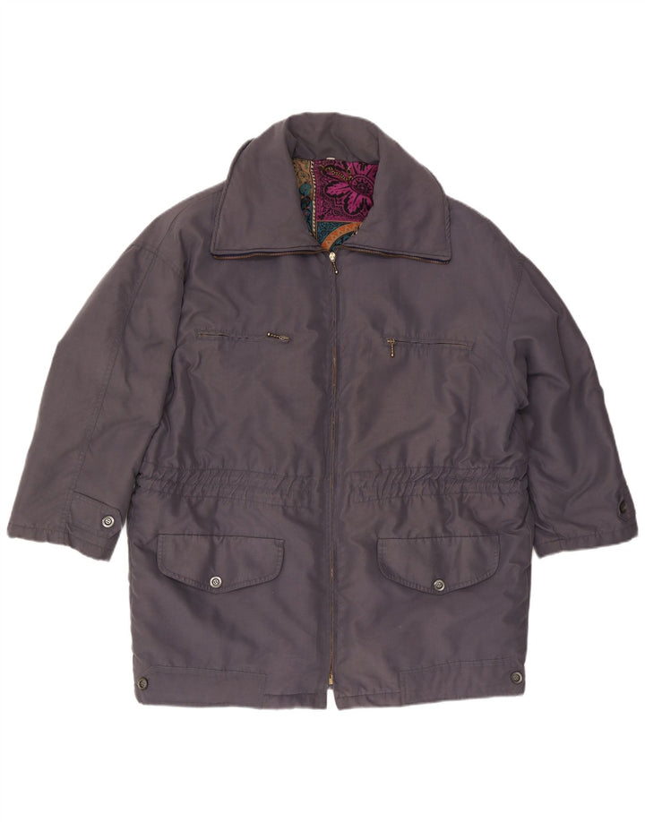 Vintage mujer chaqueta utilitaria Reino Unido 16 gris grande