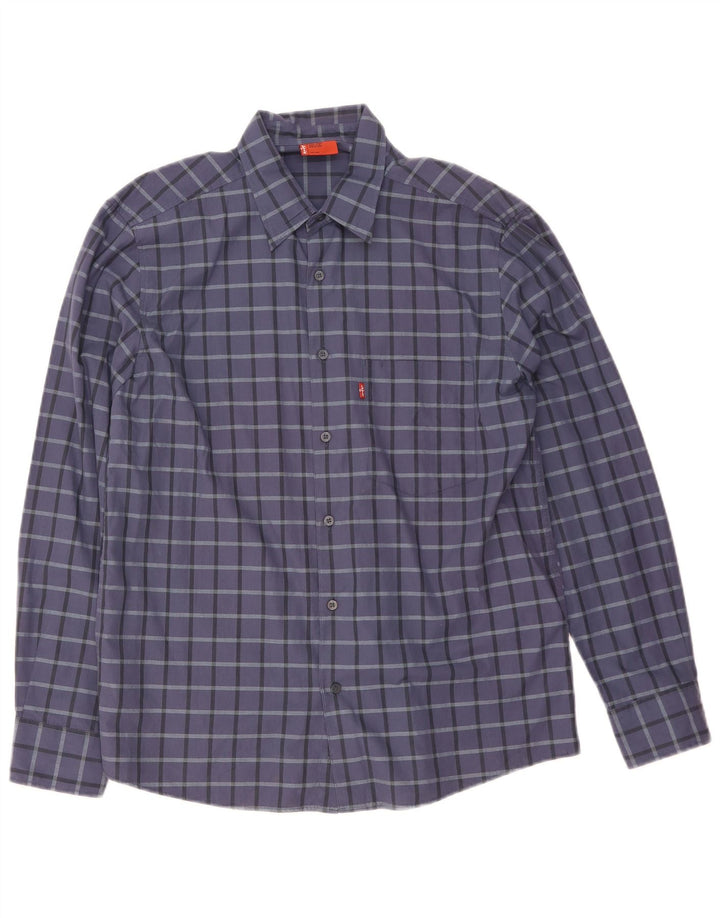 Camisa Levi's Hombre Algodón Azul Marino Mediano A Cuadros