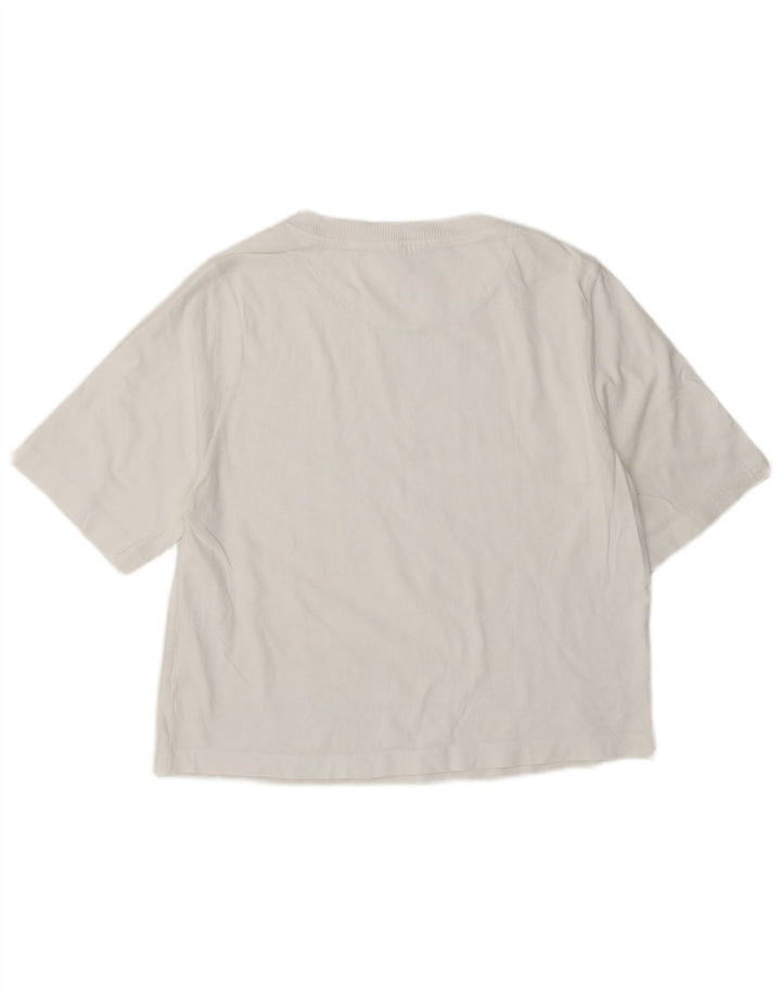 Benetton Camiseta Mujer ES 40 Mediano Blanco Algodón